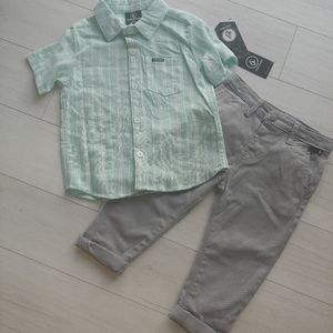 VOLCOM Baby NEW Button Up Shirt & Chino Pants